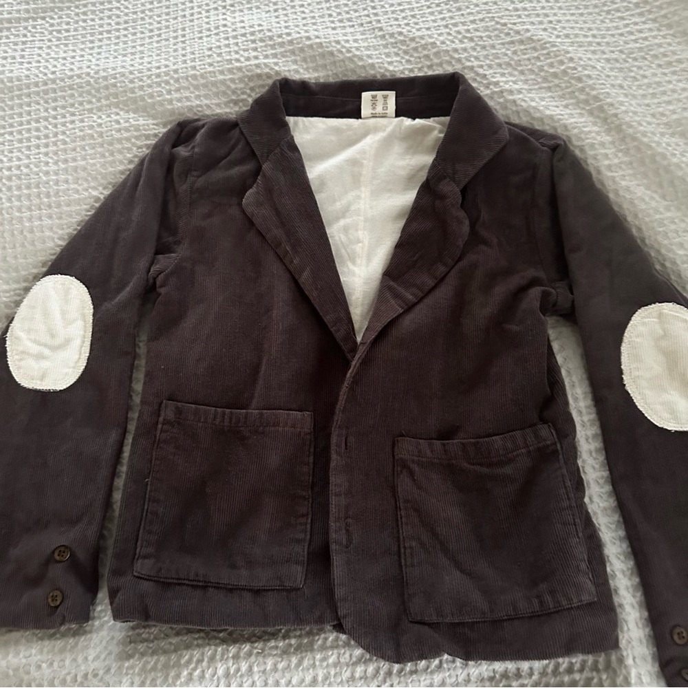 Classic Brown Corduroy Blazer with Textured Finish